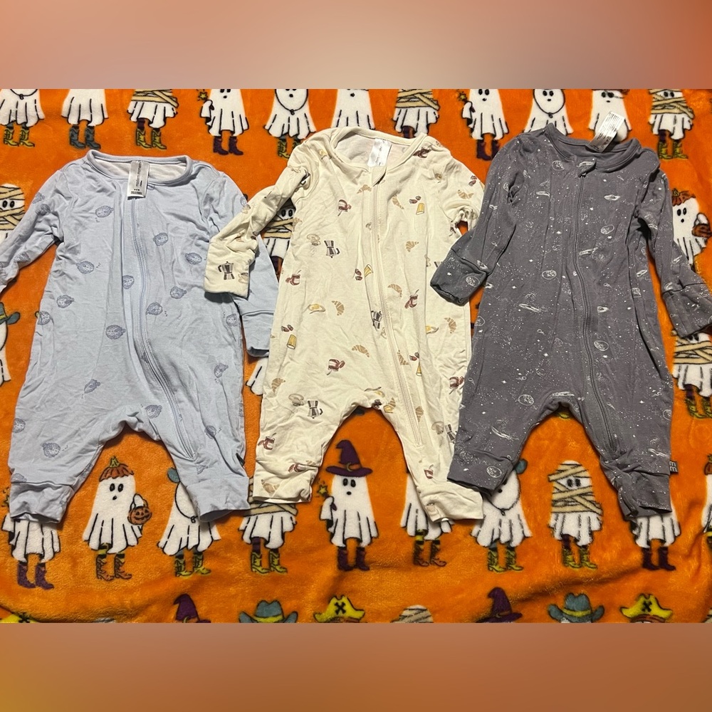 Charming Kids Footies - Blue, Cream, and Gray